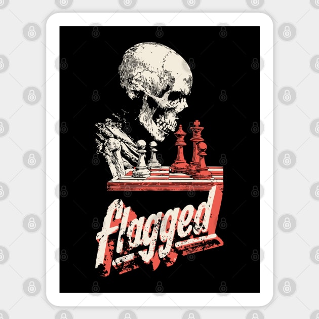 Flagged - Skeleton Playing Chess - Losing on Time Sticker by TuncGK